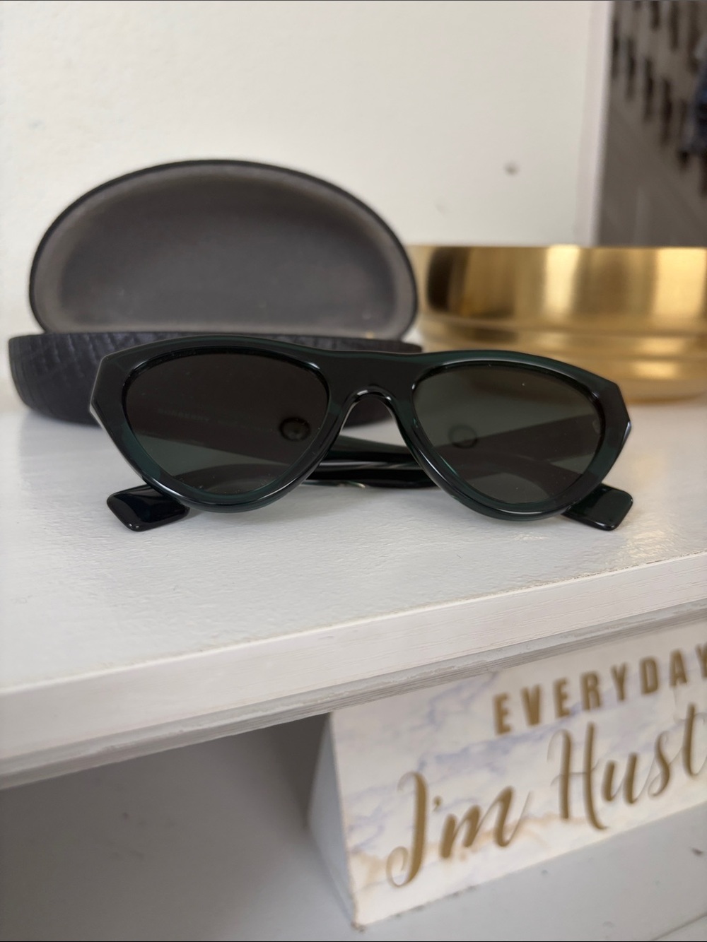 Burberry Black Cat-Eye Sunglasses for Men